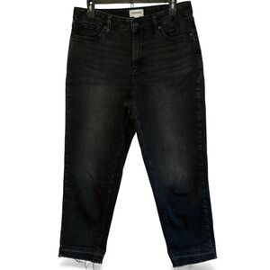 Sonoma Goods For Life Jeans Women 10 Mid Rise Slim Ankle Black Wash Stretch